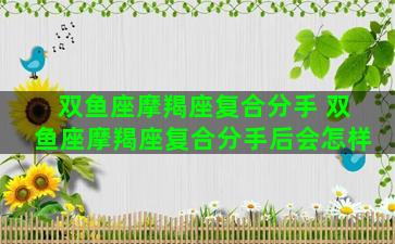 双鱼座摩羯座复合分手 双鱼座摩羯座复合分手后会怎样